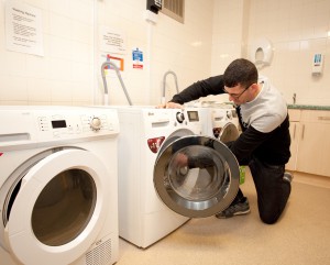 service user loading washing machine